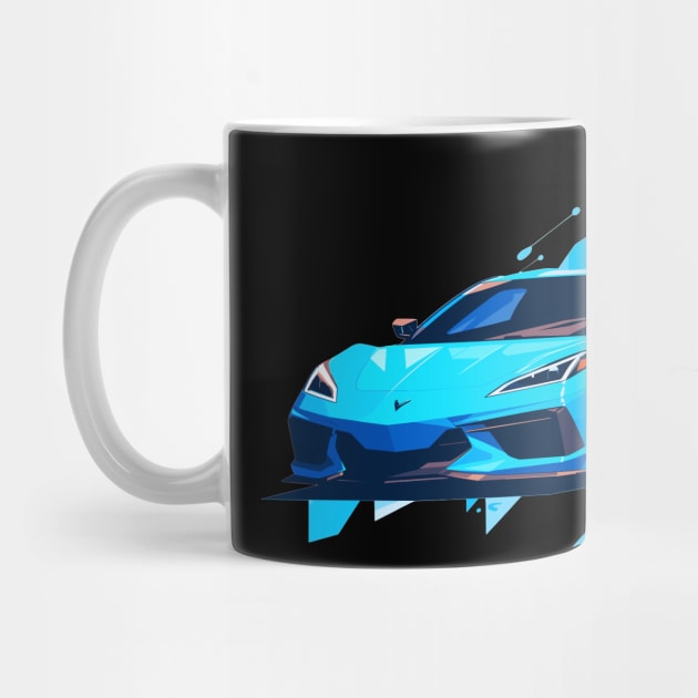 C8 Racing Rapid Blue sportscar retro design vintage style supercar Classic car vibes with a Rapid Blue C8 Retro flair for C8 enthusiasts by Tees 4 Thee